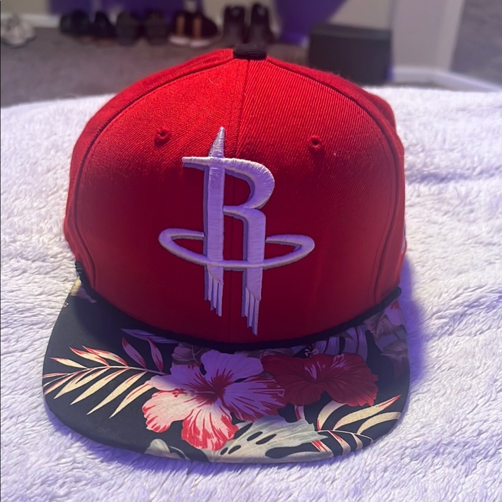 Houston Rockets Red Floral Cap